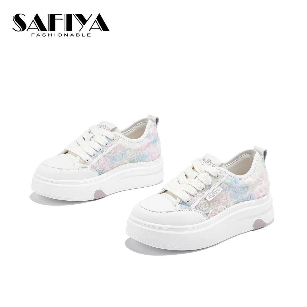 索菲娅Safiya时尚休闲鞋女2025新款百搭潮流圆头系带鞋SFD2111A95