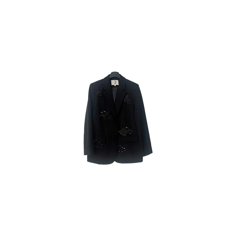 南油小众设计师新品爱心装饰西服外套