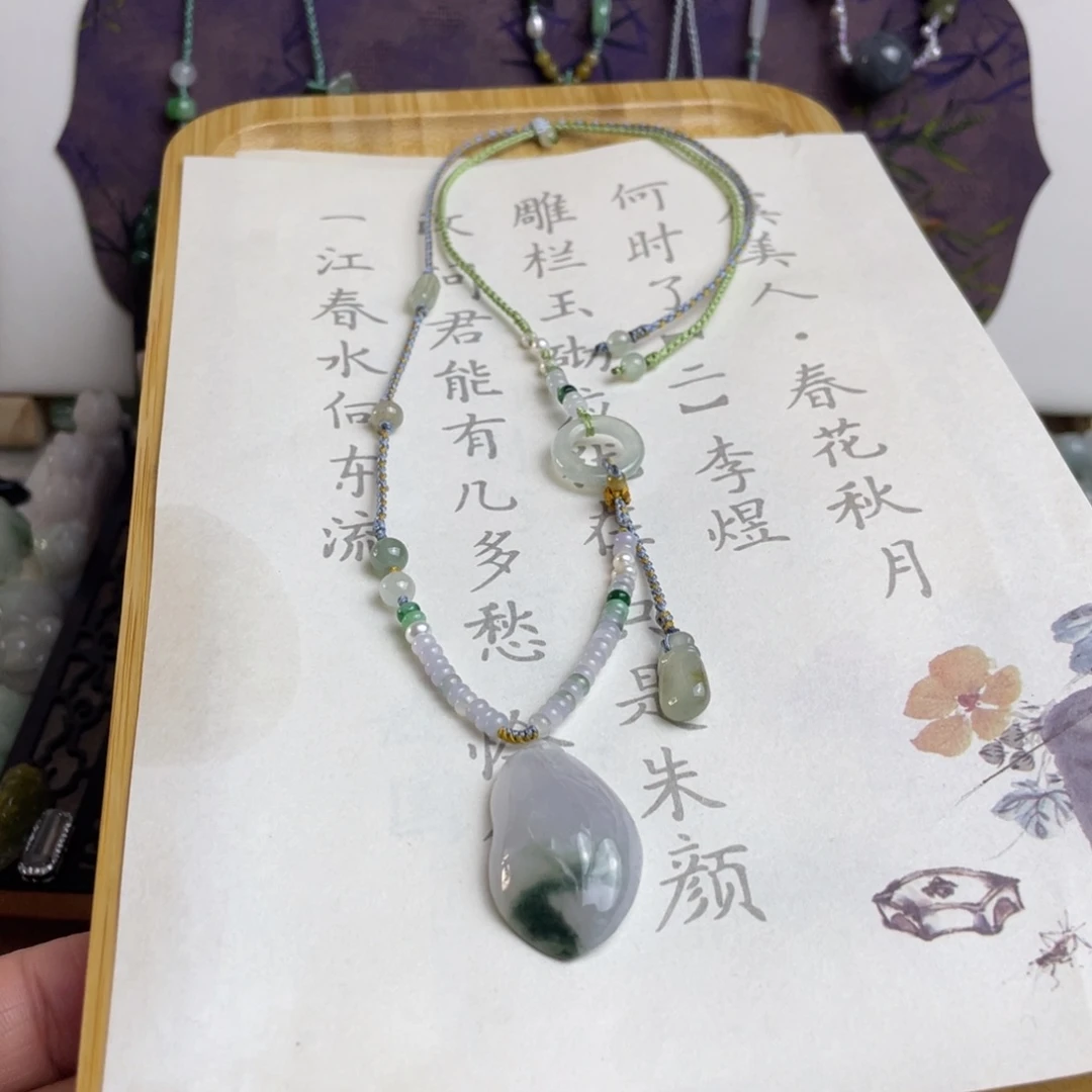 ！***翡翠未镶嵌颈饰设计款项链