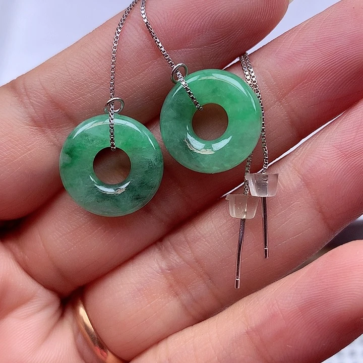 翡翠银S925镶嵌吊坠(不含链)翡翠