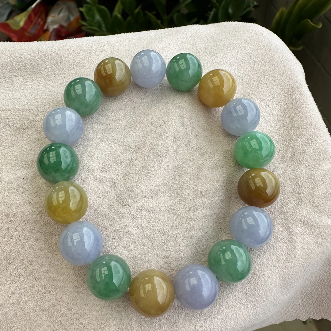 天然缅甸翡翠A货天然浓色多宝12卡