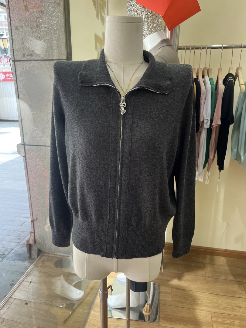 长袖开衫款翻领常规袖毛针织衫厚款常规款秋季