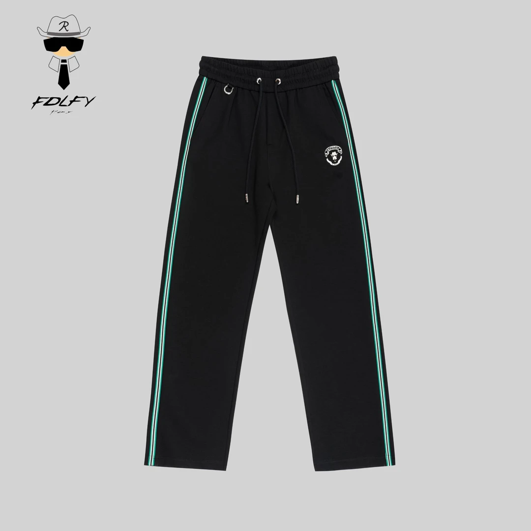 FDLFY2025年新品轻奢时尚织带设计款休闲裤百搭直筒卫裤T1L092