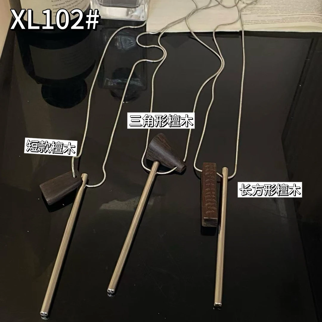 XIMAN（9XXL102#）韩系百搭 极简几何木质吊坠毛衣链9-27