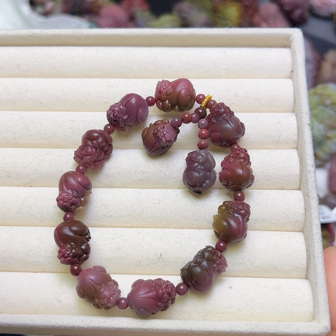 橘***皮玛瑙/玉髓未镶嵌定制手串