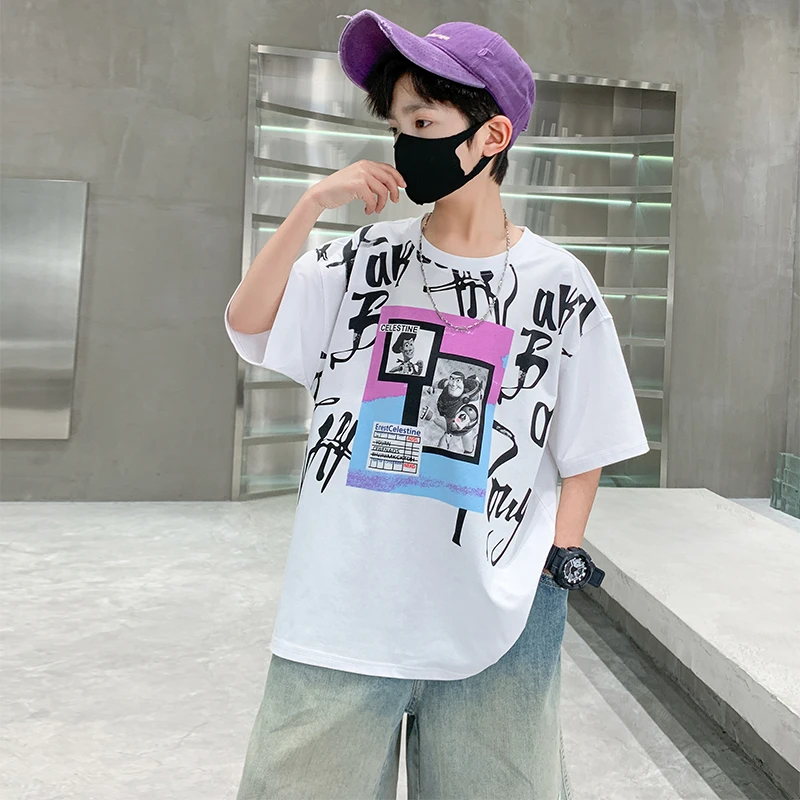 童装男童短袖t恤套装夏装2025新款儿童装夏季中大童夏款男孩潮牌T