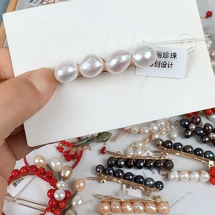 淡水珍珠发饰未镶嵌