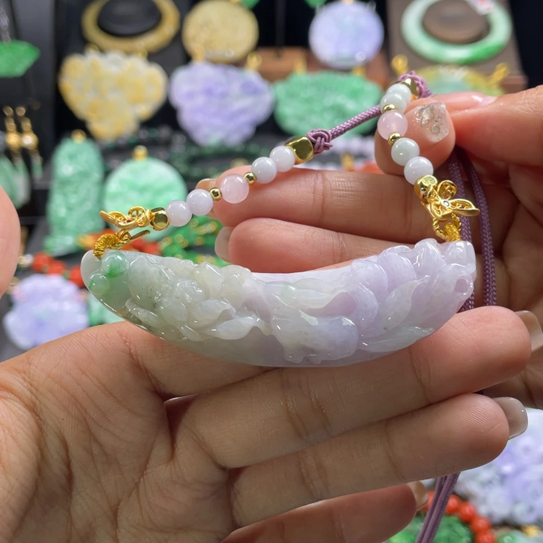 翡翠未镶嵌颈饰代编织