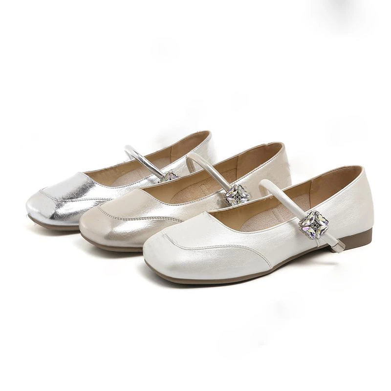 【运费补贴】X夏季新款圆头真皮橡胶舒适百搭浅口一字带玛丽珍6051