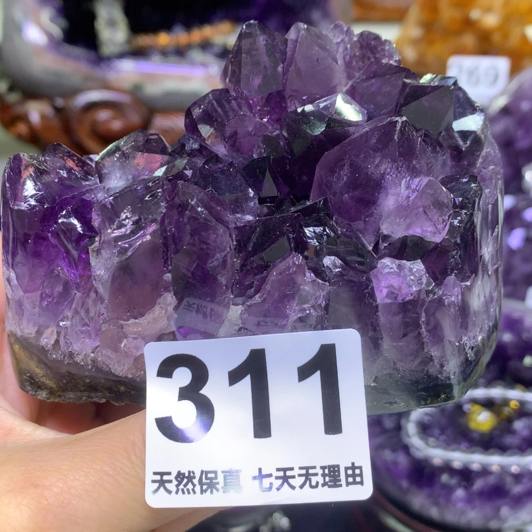 紫晶未镶嵌摆件水晶