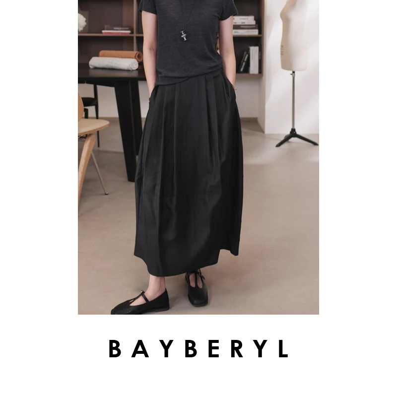 领券-BAYBERYL老贝花苞香云*后开叉松紧腰夏半身裙9YQ5E2432-5/25