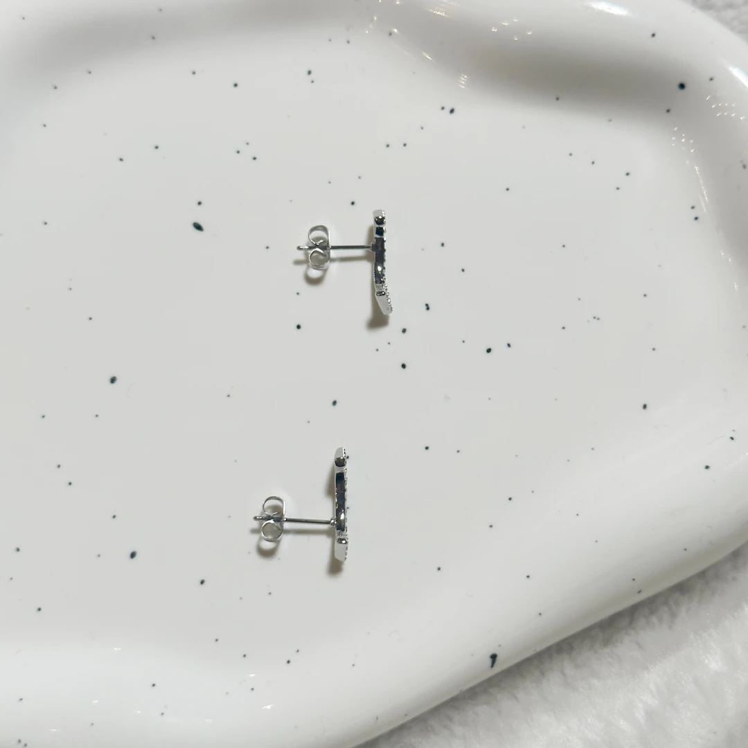 铜合金合成锆石耳饰 耳钉5530简约精致