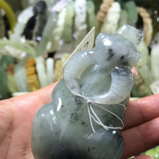未镶嵌岫玉手把手把