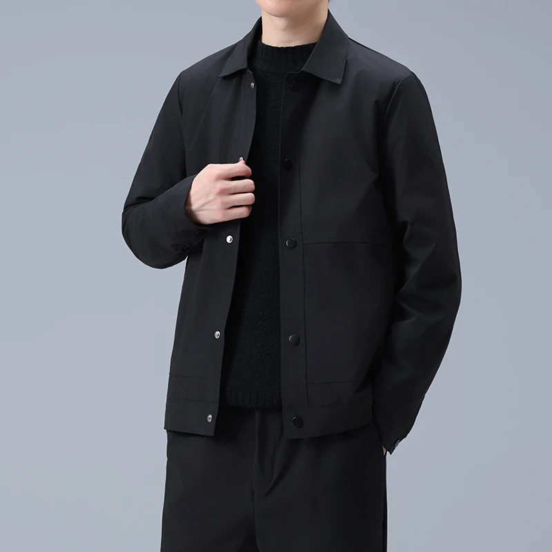 翻领夹克男款春秋季2025新款潮流修身休闲衬衫式外套男士夹克外套