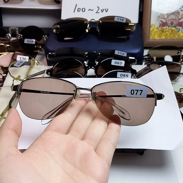 分体款半框拉丝蛤蟆镜077