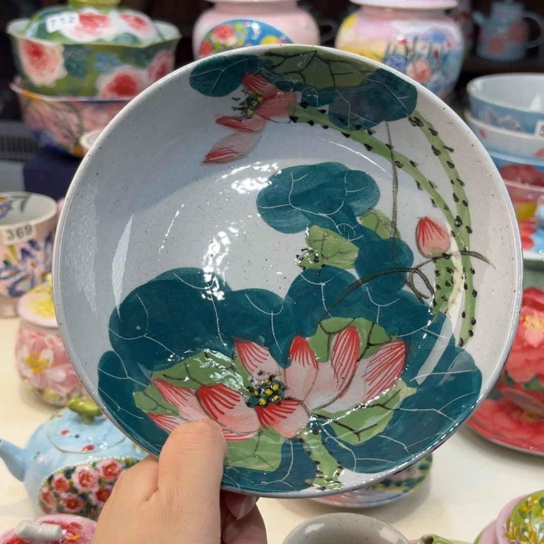 瓷片景德镇手绘高温釉下彩陶瓷茶具