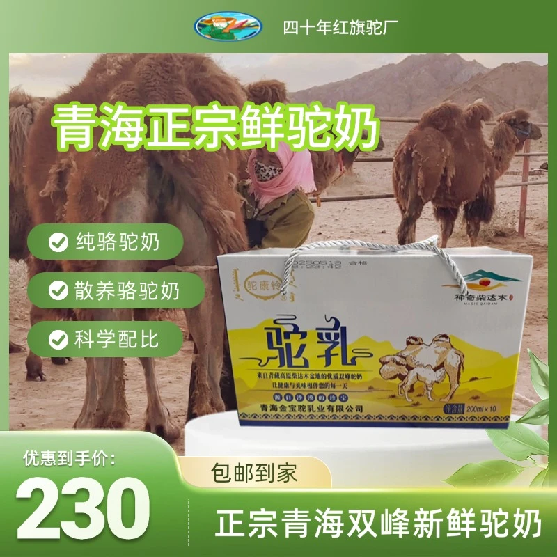 青海新驼鲜驼奶10盒装现挤新鲜骆驼奶青海柴达木盆地鲜驼乳液体奶