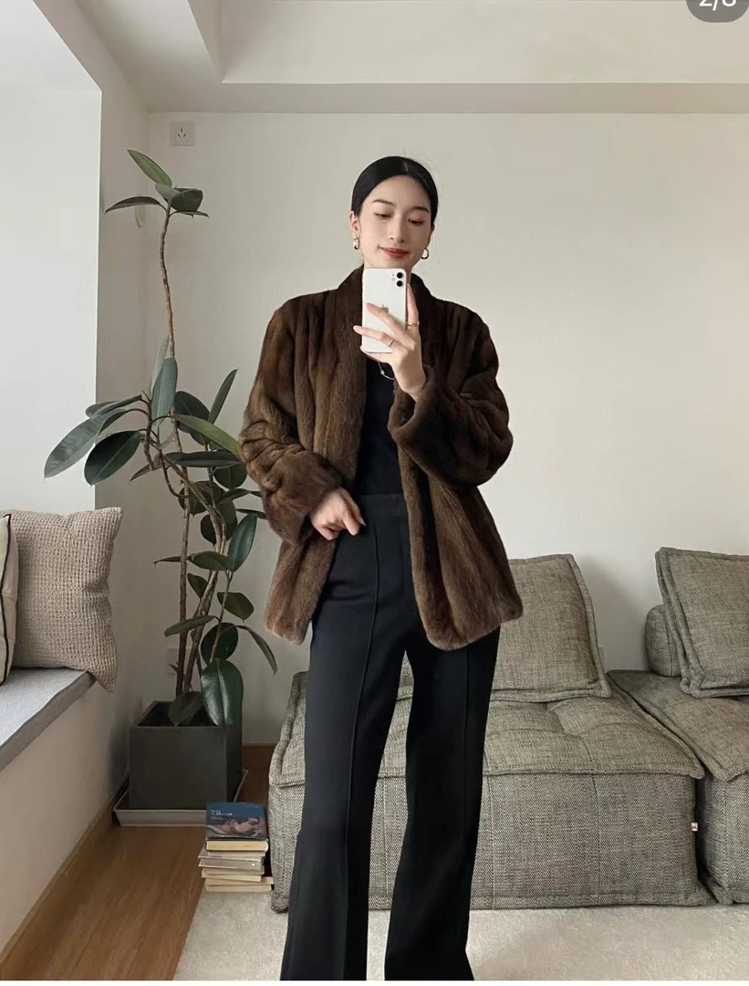 “希尔元厂薄绒微喇叭裤”松紧编织袋腰围无束缚020406