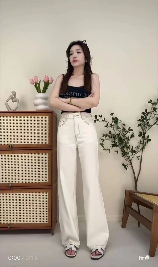 邹先森90035-28超柔轻薄新疆棉显瘦宽松直筒牛仔裤