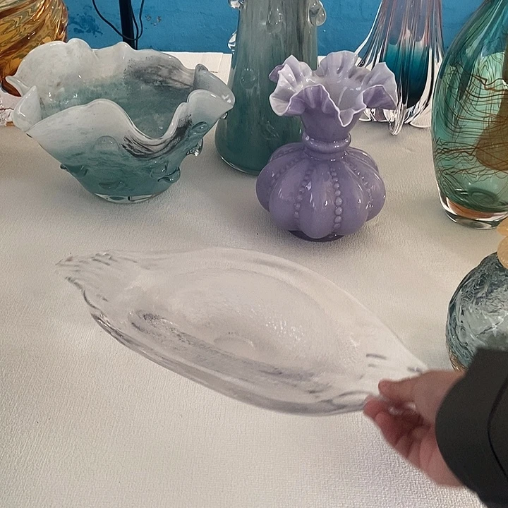 透色气泡琉璃果盘摆件家居花瓶