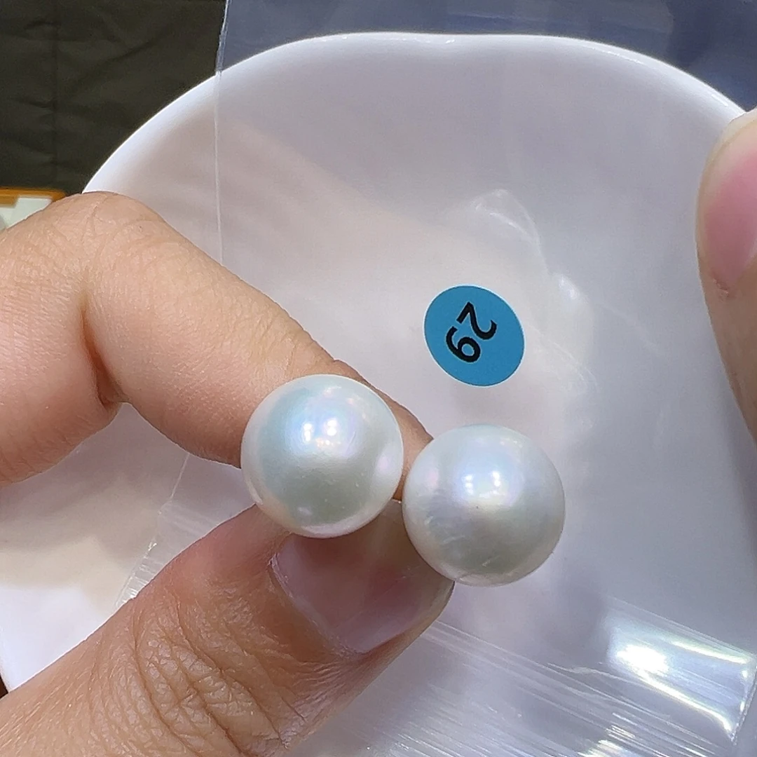 淡水珍珠银S925镶嵌耳饰