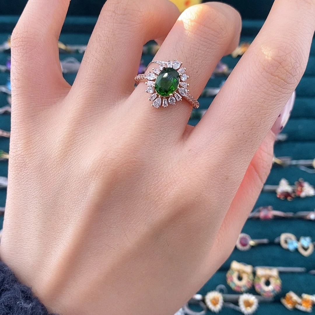 银S925镶嵌透视石戒指戒指