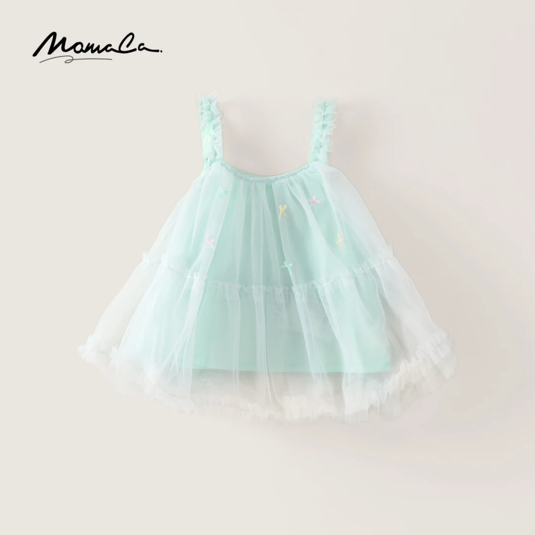 MOMOCO春季新款女童韩版可爱时尚花苞裙77620236004