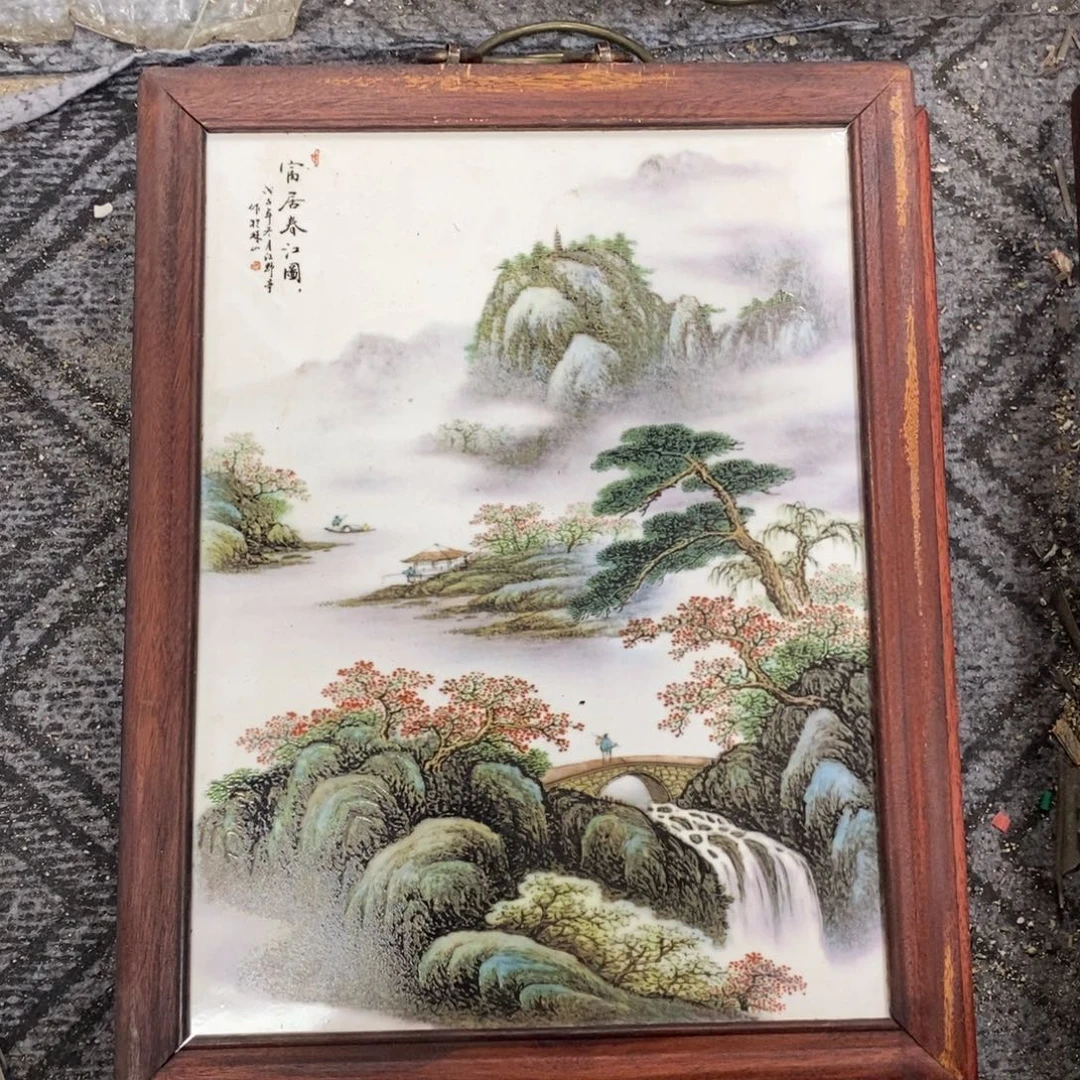 瓷片37*28*1景德镇瓷板画柴窑烧制