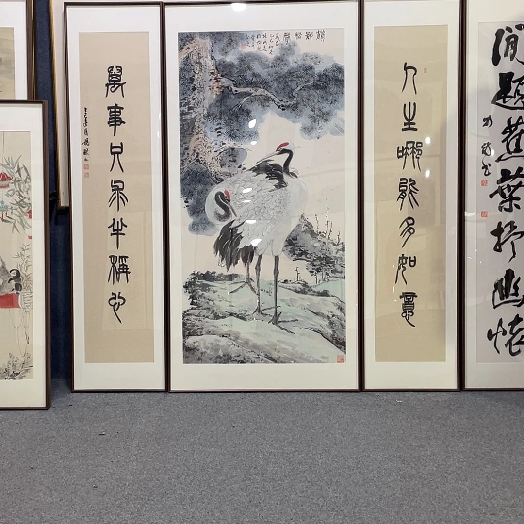 国画手绘画作品带框