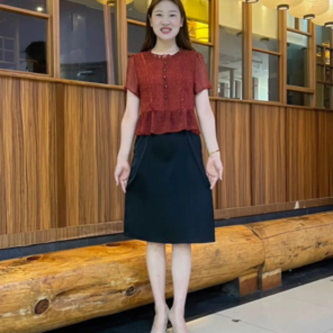 妈妈夏季洋气假两件连衣裙气质减龄中长款裙子