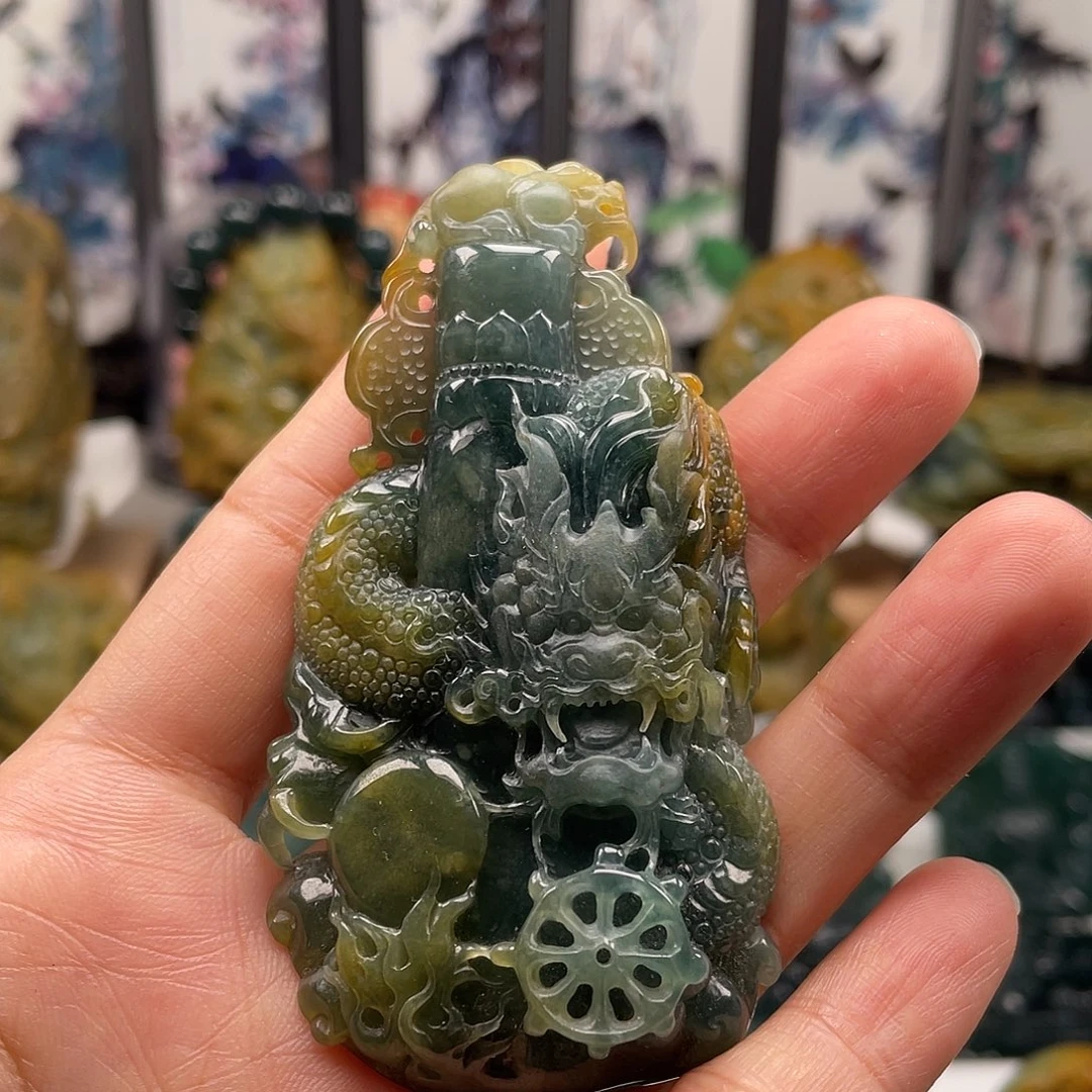 翡翠未镶嵌颈饰天然翡翠a货龙