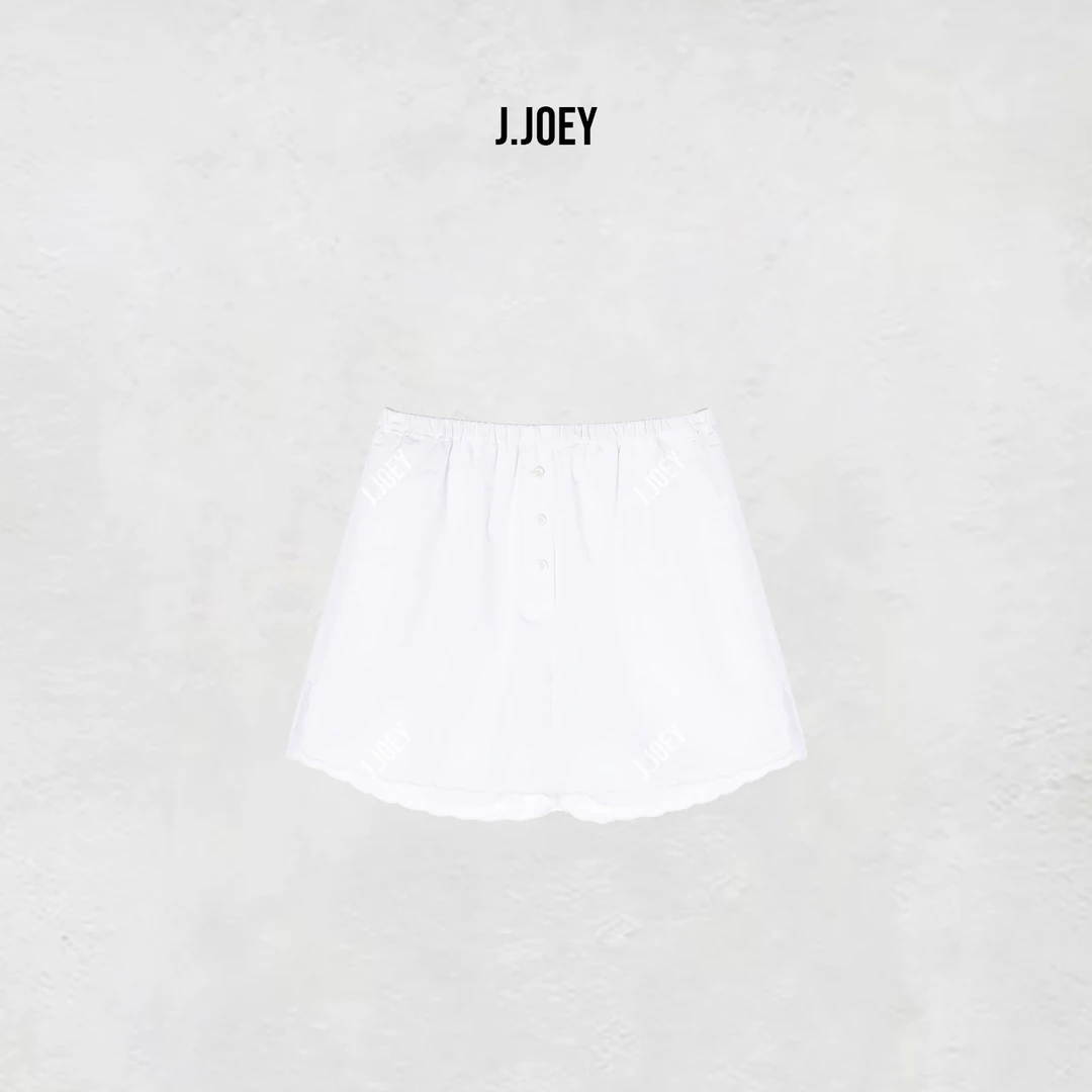 J.JOEY "100棉"时尚极简风白色简约夏季宽松百搭短裤 0926