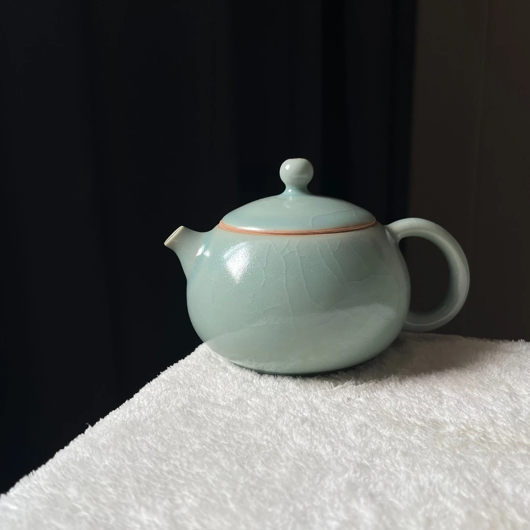 宝丰清凉寺原产地原矿釉汝瓷 天青开片西施壶