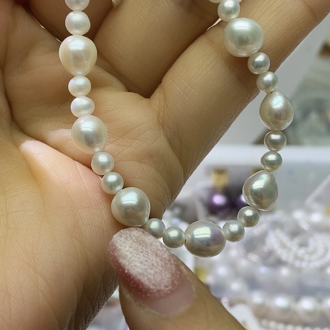 淡水珍珠耳钉银S925镶嵌