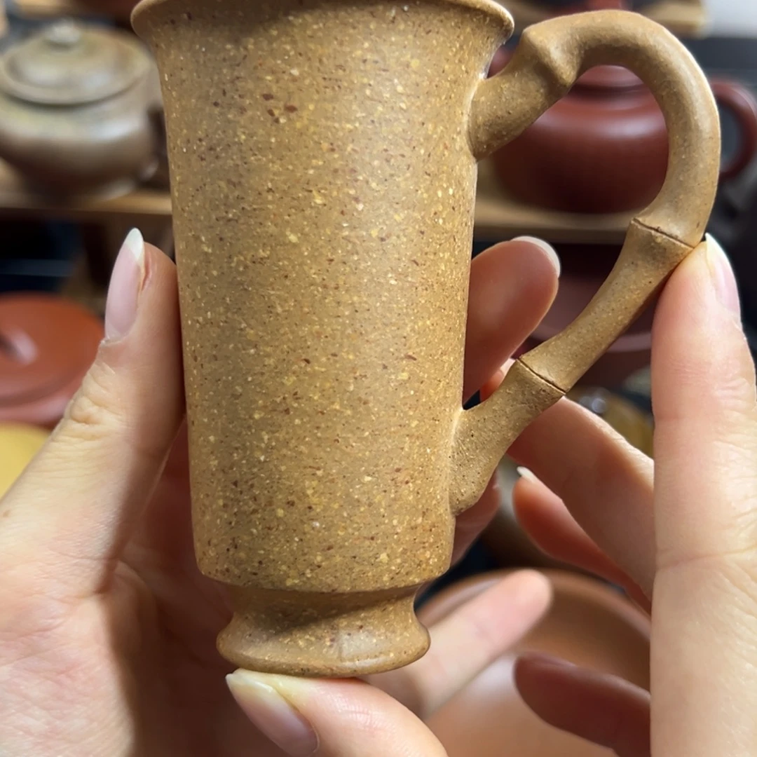 茶杯紫砂老段泥手把杯