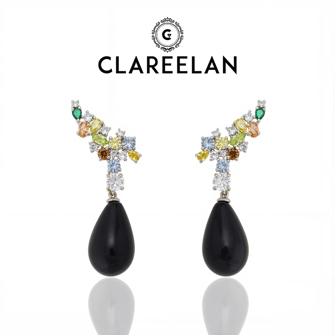 Clareelan 【彩色的黑】小众气质设计师款耳环