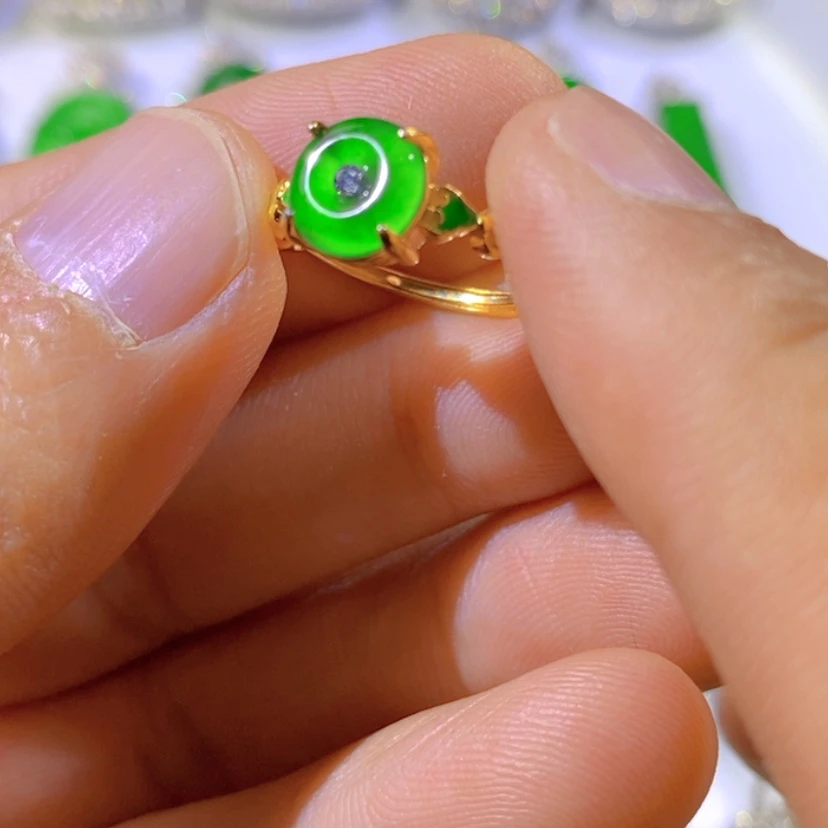 【闪购商品】银S925镶嵌挂件翡翠天然翡翠