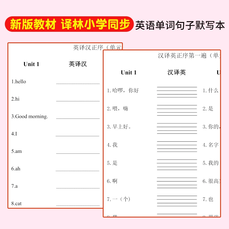 春秋新版译林版三四年级上下册江苏课本教材同步英语单词背诵默写