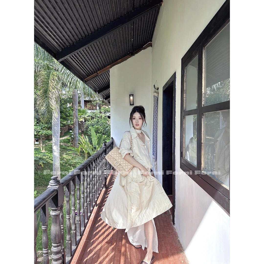 FORNI 薄片风衣 夏日专属空气感薄款防晒宽松大翻领风衣外套