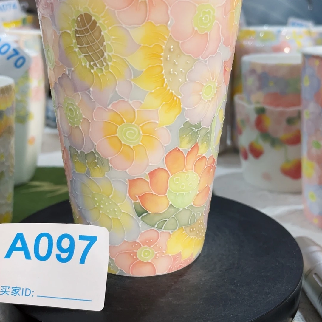 陶瓷玉泥万花可乐杯