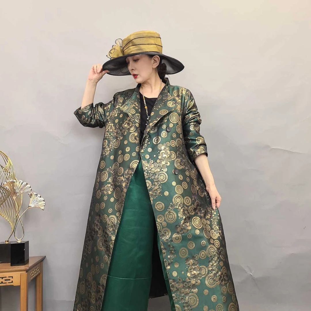 25W8146秋季新款高端上档次女装中长款风衣外套