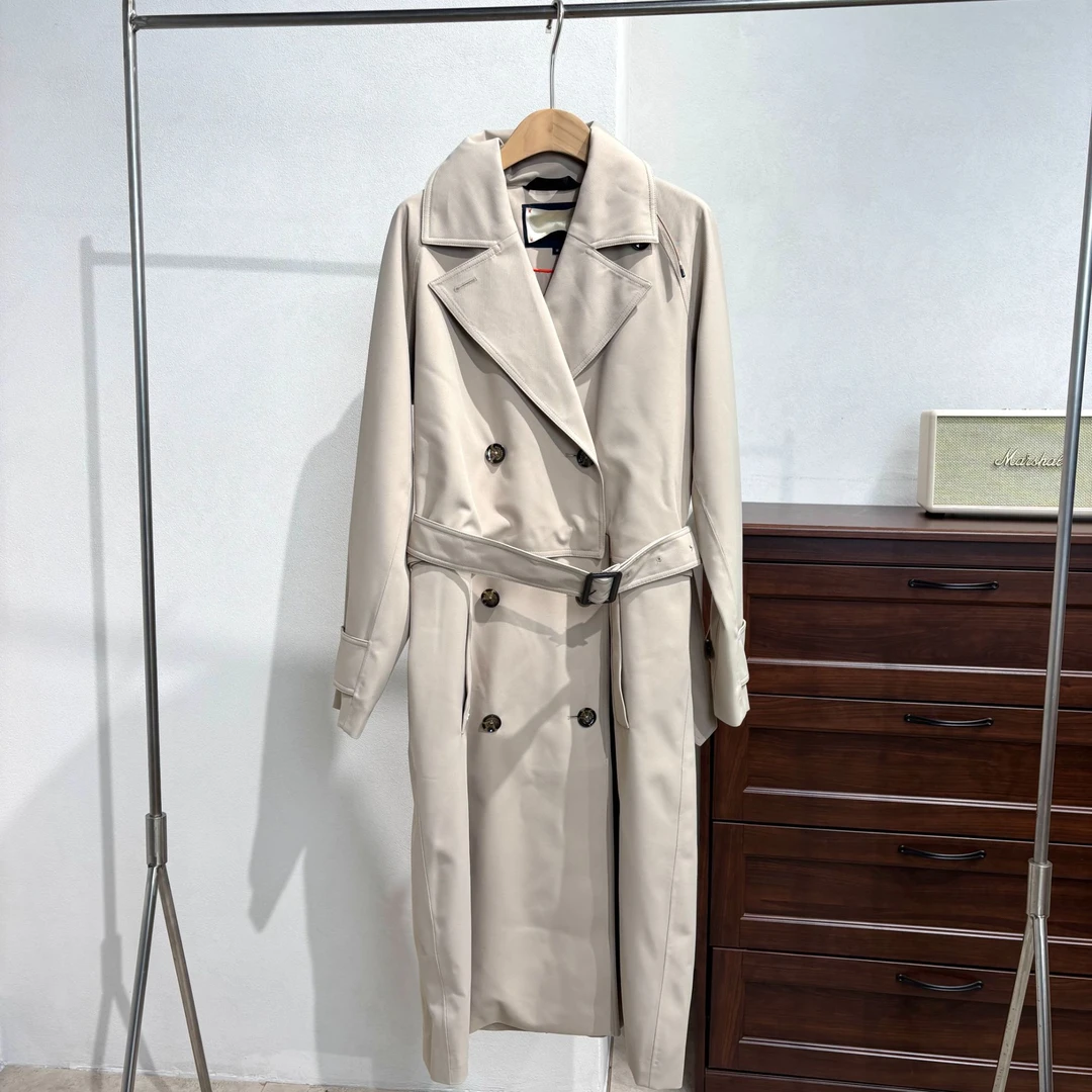 SY1841 双排扣双色长款风衣