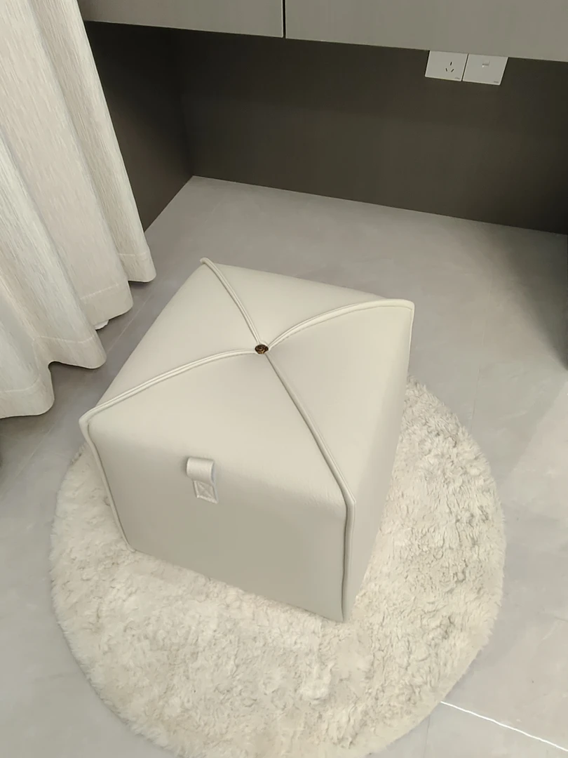 生态皮梳妆凳化妆凳客厅沙发脚踏凳梳妆台专用凳子美甲凳小凳子