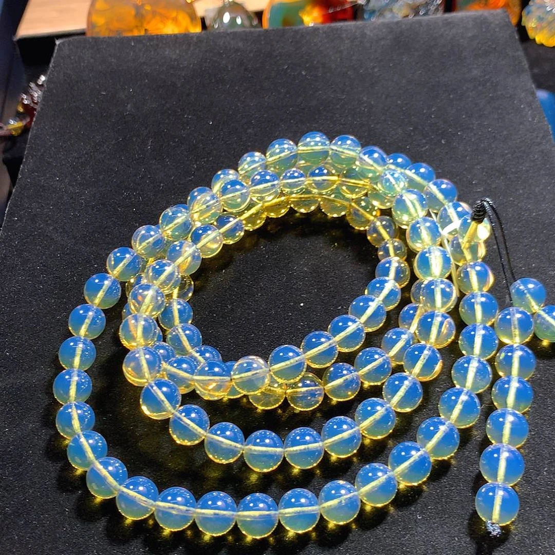 未镶嵌颈饰琥珀墨西哥高白蓝精品108佛珠