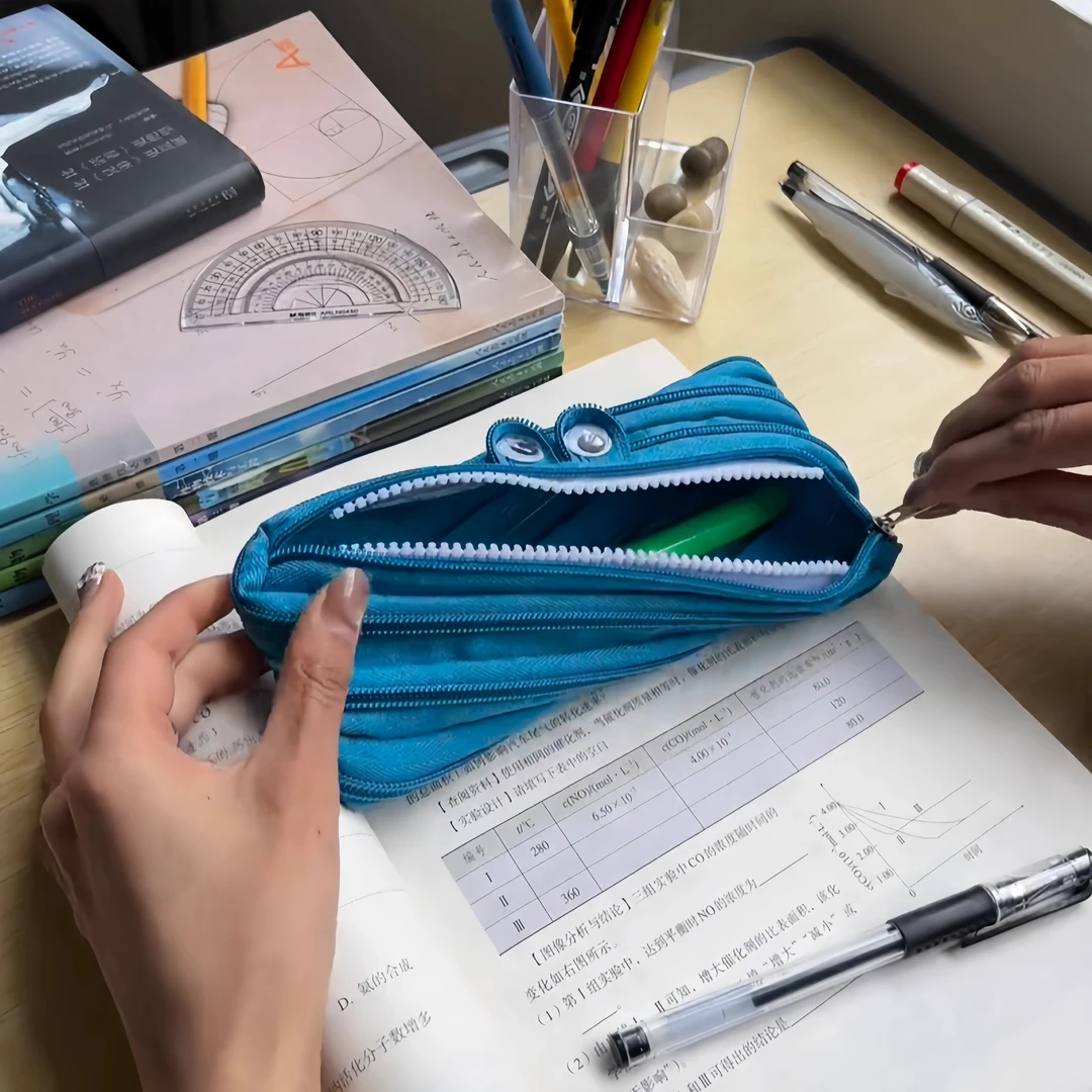 一根拉链笔袋创意搞怪丑萌可爱文具袋大容量高颜值韩系学生铅笔袋