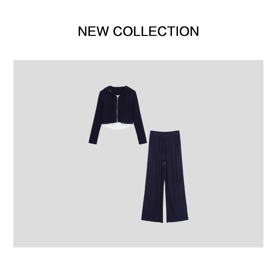 【小铃铛女装】新款潮流上衣+背心+裤子套装 D1518071B