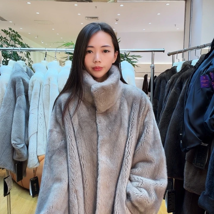 水貂皮75长银蓝色