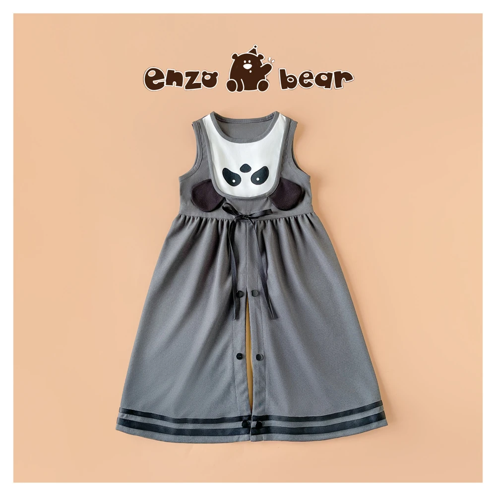 Enzo bear恩佐熊 亲子高定款深灰熊猫 可收腰连体裤 EZX2552
