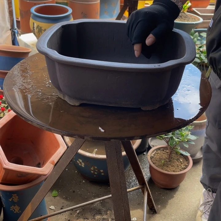 宜兴紫砂花盆30海棠