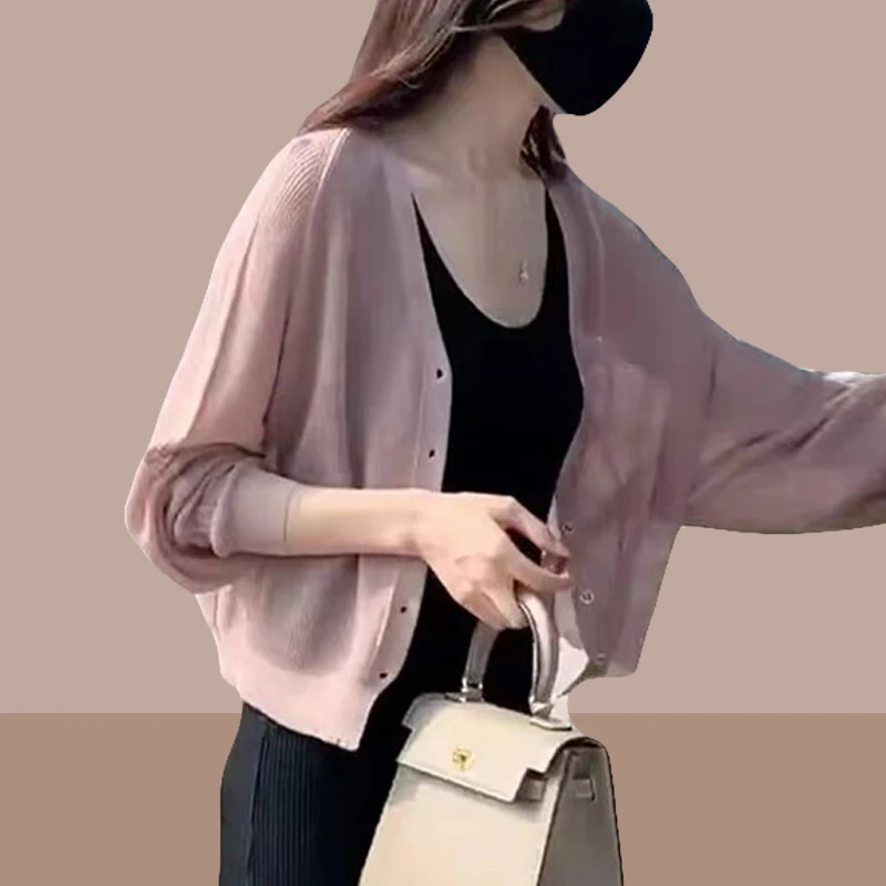 冰丝小披肩外搭高档夏季薄款针织外套开衫防晒衫女装时髦洋气上衣